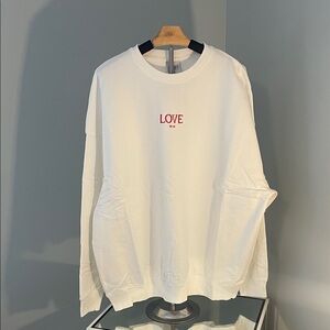 White Love Sweatshirt by Seint nwt XL